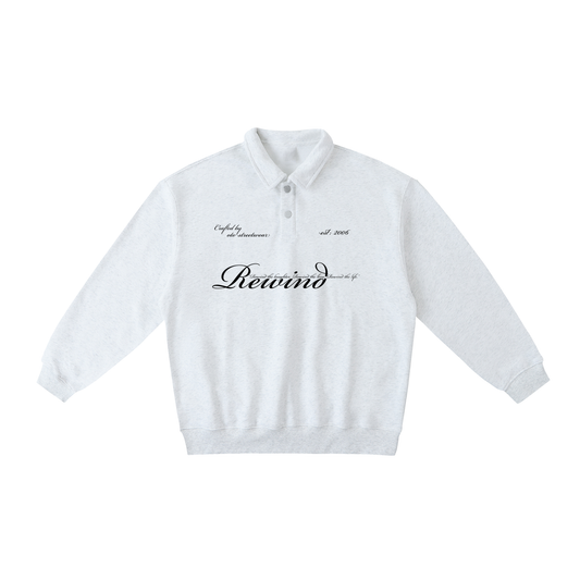 "Rewind It All" Polo-Collar Sweatshirt