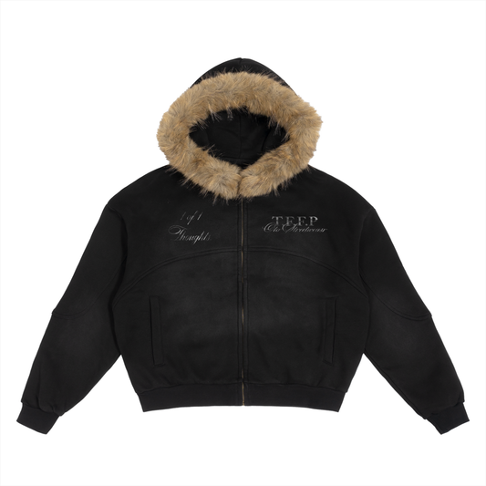 Thoughts Detachable Fur Hoodie