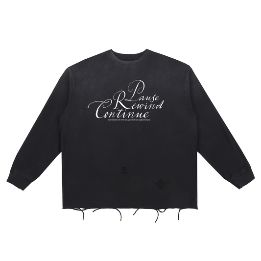 "PCR" Snow Wash Raw Edge Long sleeve
